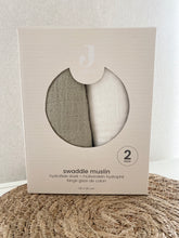 Afbeelding in Gallery-weergave laden, Hydrofiele doeken duopack OLIVE GREEEN EN IVORY
