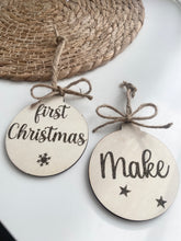 Afbeelding in Gallery-weergave laden, Houten GROTE en KLEINE kerstballen

