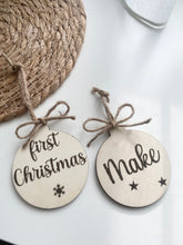 Afbeelding in Gallery-weergave laden, Houten GROTE en KLEINE kerstballen
